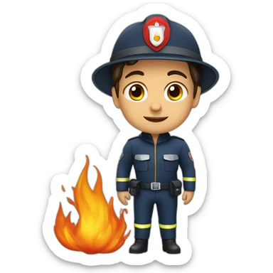 Brune pompier sticker