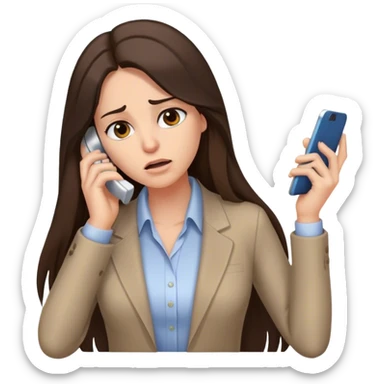 Brunette Long hair business casual call in sick sticker