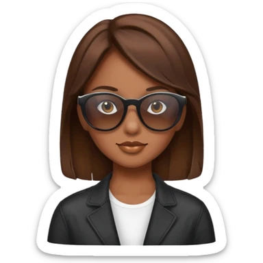 A bay girl wiht Brown Hair and a sunn Glases sticker