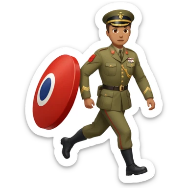 a man pushing the britian force sticker