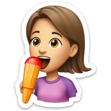 Girl licking a popsicle  sticker