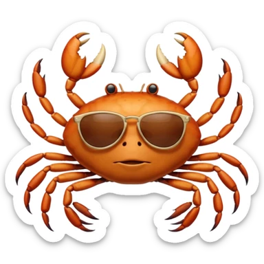 Alaska crab female and male are moving wearing a sunglass and 海港薈 sticker