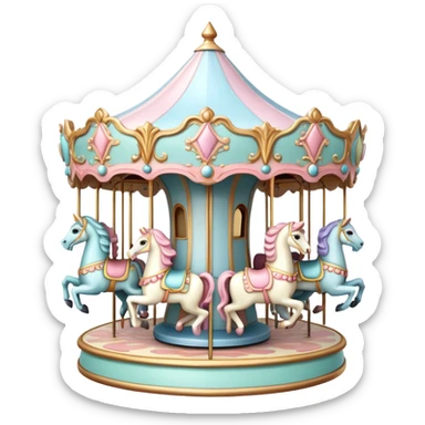 Pastel carousel sticker