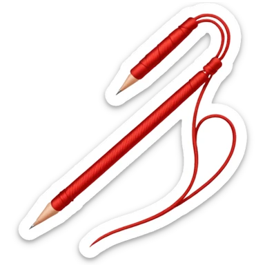 Create a long thin straight red thread sticker