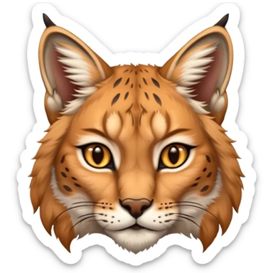 A high-resolution photo-realistic digital illustration of a majestic lynx, chest upward A high-resolution, photo-realistic digital illustration of a majestic young Eurasian lynx, shown from the shoulder upwards with lyx markings sticker