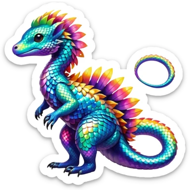 Shiny Exotic Tropical Pokémon-Fakémon-hybrid-creature (full body) sticker