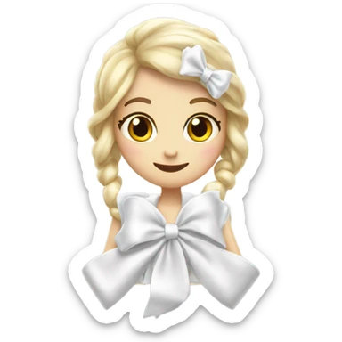 white bow with magic sparkles sticker