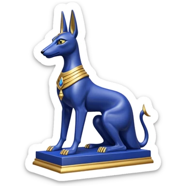 Ancient lapis gold lovely alien anubis immature floor stage formally posed statue  sticker