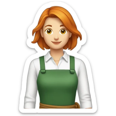 Rousse avec un tablier sticker