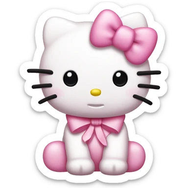 light pink hello kitty with little pink bow sticker