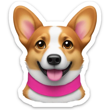 Tri color corgi pink vest sticker