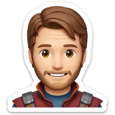 star lord marvel character face only sticker