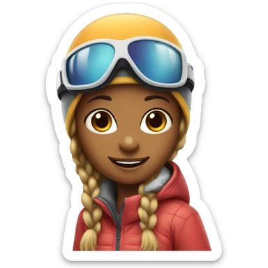 snowboarding young girl sticker