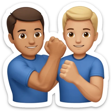 father and son fist bump with a happy hard as background sticker