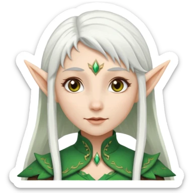 woman elves with white hair sticker