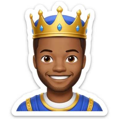 King Bach with dark brown hair sticker