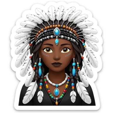 shaman woman in black clothes sticker