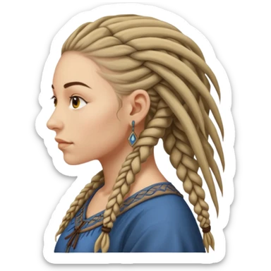 slavic woman with dreadlocks side view sticker