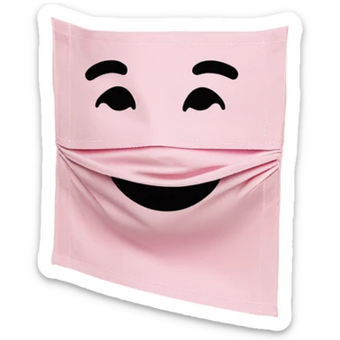 fabric mask in light pink packaging sticker