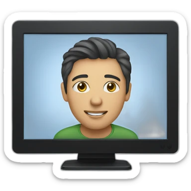 monitor with the video call on the screen sticker