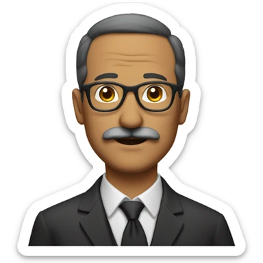latin man with mustache and glasses mid age sticker
