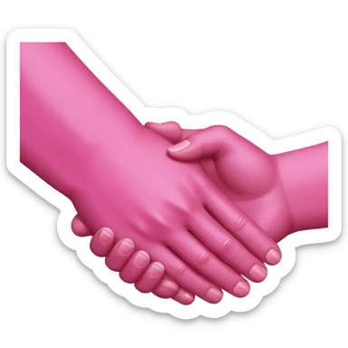 handshake pink hands sticker