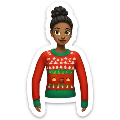 Ugly sweater on woman sticker