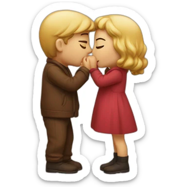 two lovers kissing sticker