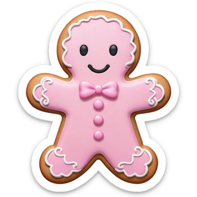 Pastel pink gingerbread cookie sticker