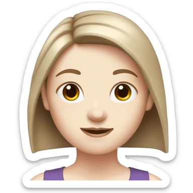 pale skin yoga girl with brown hair  sticker