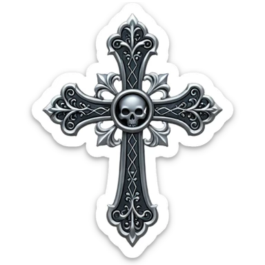 black goth cross sticker