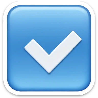 Un cuadrado azul con una palomita sticker