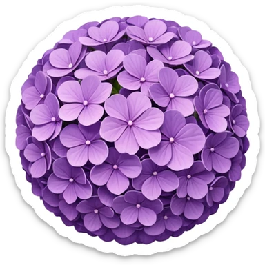 A purple hydrangea flower sticker