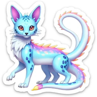 Neon Vibrant Pulsating Trail-glowing Chromatic Trico-Serval-Absol-Salamence-Silvally-Dragon-Snake-fusion-hybrid sticker