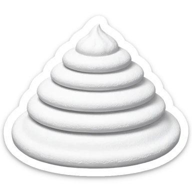 powdered sugar mound, fine and fluffy, pure white to off-white, soft shadows, dust particles, 3D clean style, optimized for emoji size, transparent background sticker