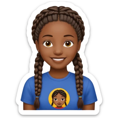 Juneteenth black girl braids sticker
