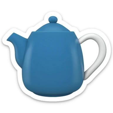 A blue teapot sticker