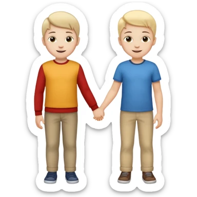 small child standing next to a tall child of same sex sticker