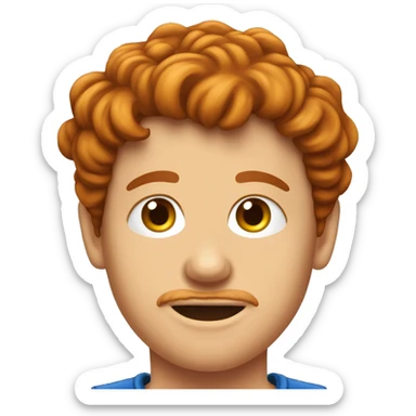 garçon rousse mince avec des taches de rousseur  sticker