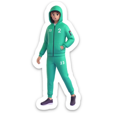 human player number 230 wearing green Squid Game tracksuit sticker