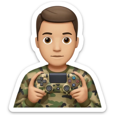  homme-avec-manette-ps4-camouflage not human sticker