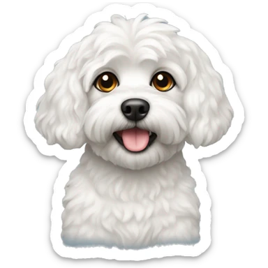 White Havapoo dog sticker