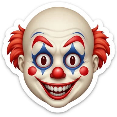 creepy clown face sticker