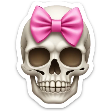 Skull with a pink bow  sticker