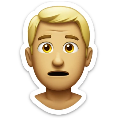 A person shaped emoji looking lost and confused sticker