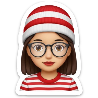 A Hispanic girl who looks like Waldo  sticker