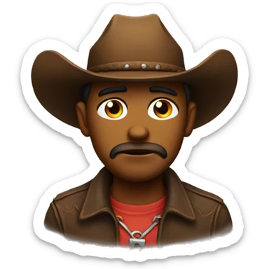 cowboy emoji looking sad sticker