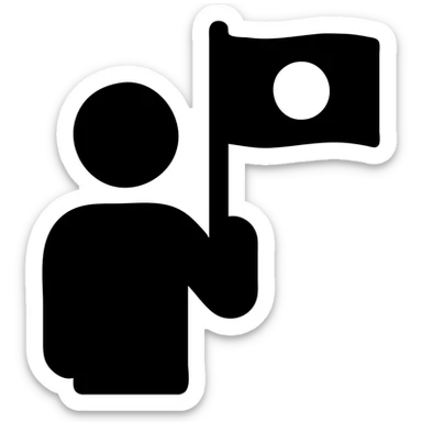 person with Japanese flag sticker