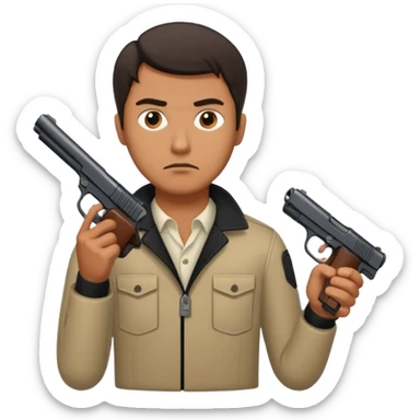 Hombre con pistola negra sticker