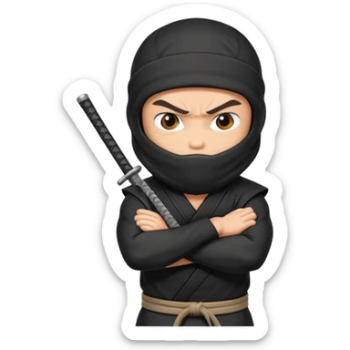 angry ninja with arms crossed sticker